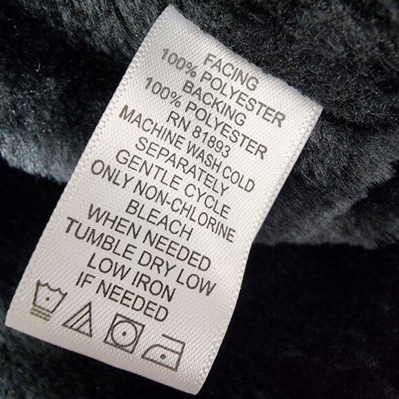 Denim & Co Womens Faux Suede Snap Front Vest Faux Fur Trim Size 1X Black Relaxed - Picture 9 of 10